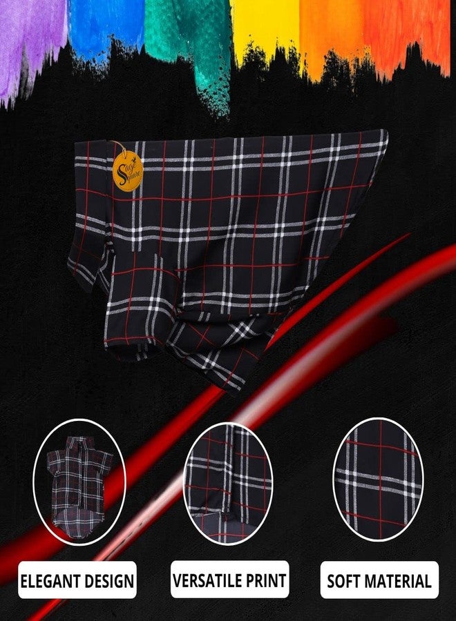 Sage Square Funky Soft Material Dog Shirt | Cool/Funky Print Pet | Soft Light Weight | Comfortable & Breathable Dog Clothing | Trendy Vest Outfit (Black Check Print) (XXXLarge - 30inch) - Image 3